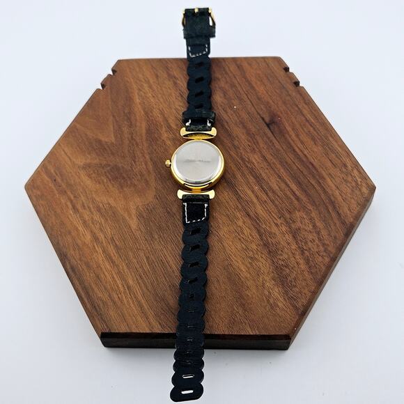 Vivani Women's Gold Tone Bracelet Watch Green Dial Black Braided Band Artsy Bold - Picture 6 of 7